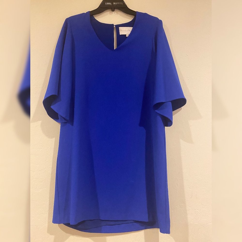 Charles Henry Wide Sleeve Blue Mini Dress - Size S